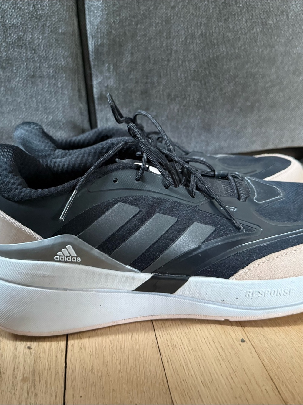 adidas Women's Black and Light Pink Athletic Shoes
